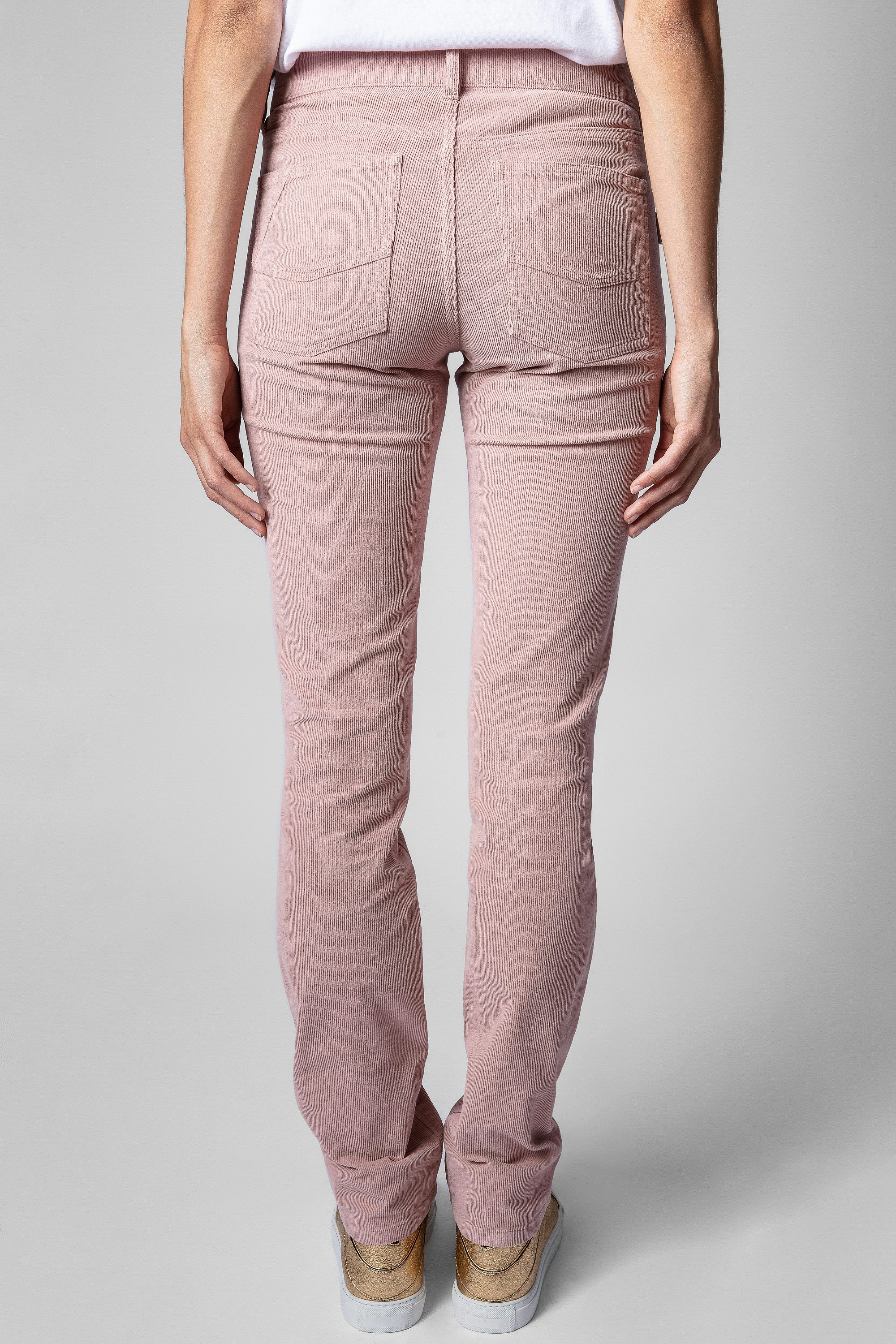 Clint Velvet Trousers - Women's pink corduroy trousers
